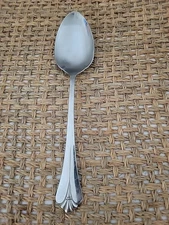 Oneida Community Royal Flute Solid Serving Spoon Glossy Stainless Flatware