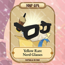Animal Jam Classic AJC Yellow Rare Nerd Glasses READ DESCRIPTION