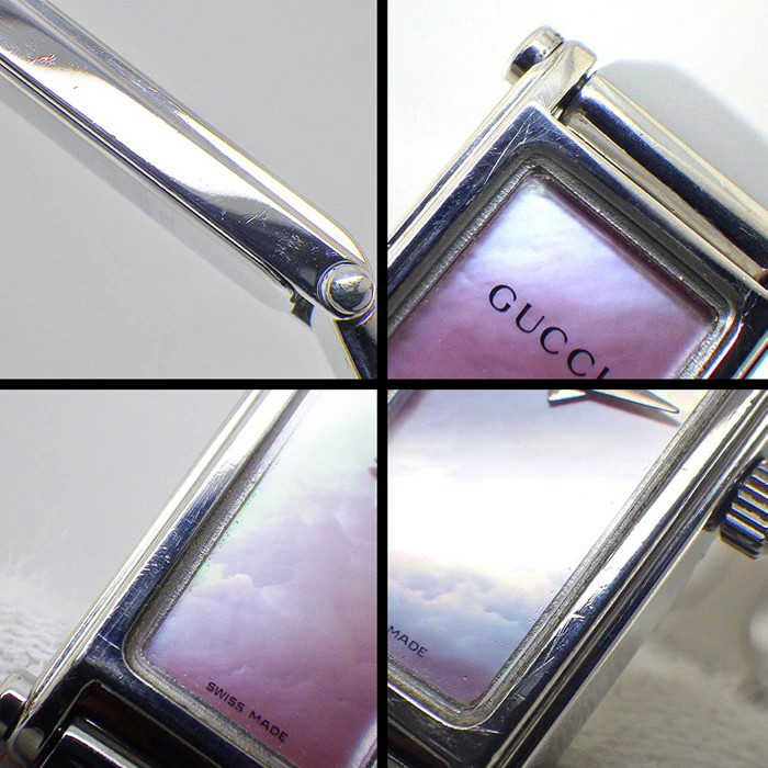 Gucci Rectangular Bangle Watch Pink Shell Dial 15… - image 7