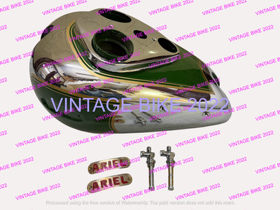 Ariel 500cc Red Hunter Fuel Petrol Green & Chrome Tank + badge cap tap/FIT FOR