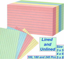 Index Cards 3x5 ruled 5x8 Flash Cards blank lot Note Card sets 4x6 blank Study