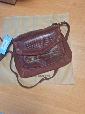 Sac Abaco Paris en daim et python bordeaux  - Photo 1/3