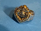 Nancy & David  heart Gold and Silver .925 Ring
