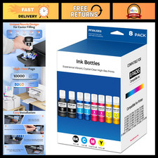 Ink Refill Bottles 8-Pack for ET-2850 ET-3850 ET-4850 ET-15000 ET-2760 Printers
