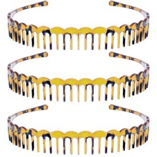 Set of 3 Strong Tortoiseshell Plastic Teeth Comb Hair Alicebands/ Headbands