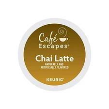 Cafe Escapes, Chai Latte Tea Beverage, Single-Serve Keurig K-Cup Pods, 120 Count
