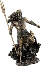 Top Collection Neptune Statue with Trident- Olympian God of The Sea and Horse...