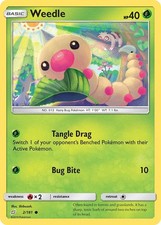 Weedle (2) 2/181 Common SM - Team Up Pokemon TCG Card NM