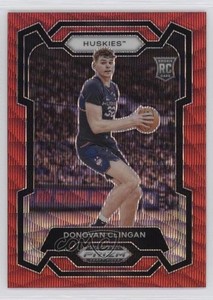 2024 Panini Prizm Draft Picks Red Wave Prizm Donovan Clingan #95 Rookie RC