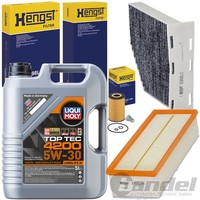 Hengst Inspektionspaket+Liqui 5W30 ÖL Passend FüR A3 8P Golf 6 Passat B7 Touran