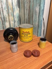 Vintage Kodak Developer D-76 NOS 1 Dark Room Bulb, 2 Canisters 35mm Film r1s2