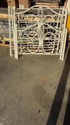 White Victorian Style Metal Twin Bed Frame   Ornate Scrollwork