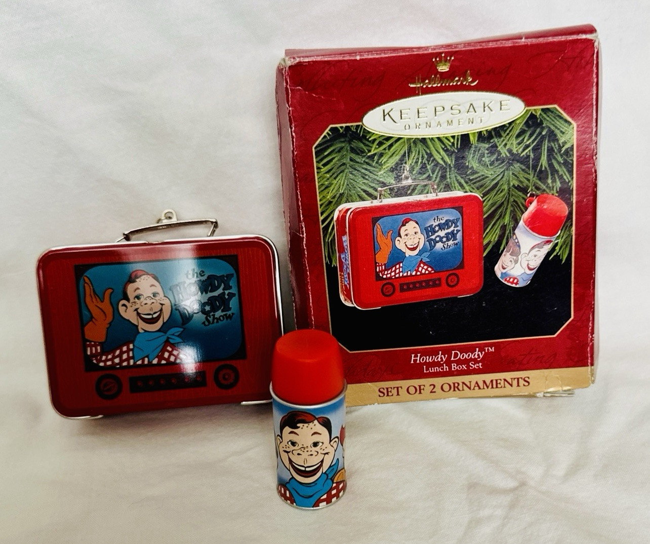 Hallmark Keepsake 1999 HOWDY DOODY LUNCHBOX SET Christmas Ornament