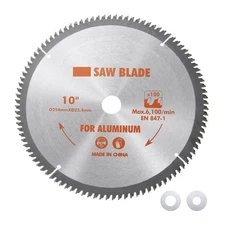 10-inch Metal Cutting Circular Saw Blade 100T 1-inch Arbor with Washer Adapter