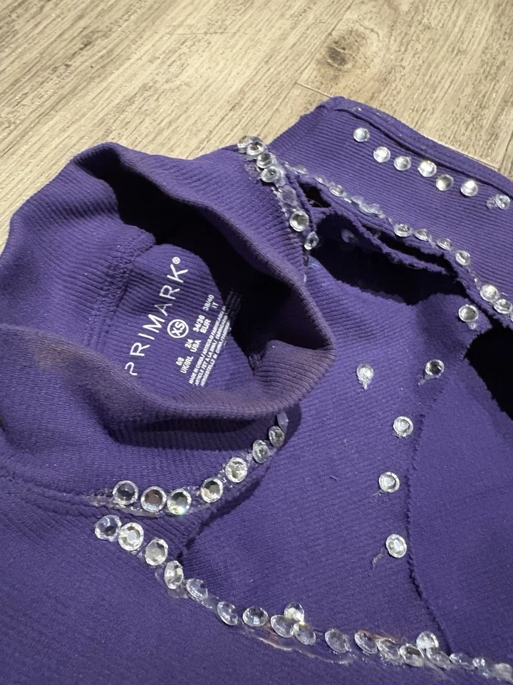 Showgirl Tiras Leotardo Burlesque Púrpura Foto 4 de 4