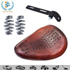 Brown Motorcycle Soft Leather Seat Solo Bracket For Honda Bobber Chopper USA