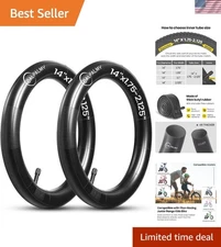 Shock-Absorbing 14" Inner Tubes for Kids' Bikes - 2 Pack with Schrader Valve