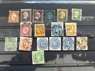 Preußen Lot an gestempelten Briefmarken .