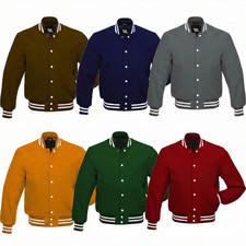 Youth Letterman Jacket With Leather Sleeves 2 to 12 Years Boys