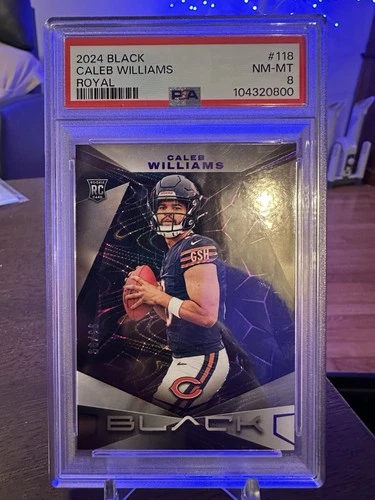 2024 Panini Black - Rookies Caleb Williams #118 Royal /99 (RC) PSA 8