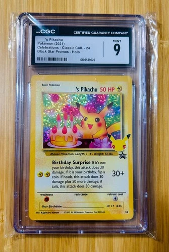_____'s Pikachu Celebrations Birthday Black Star Promo #24 (Holo) CGC 10
