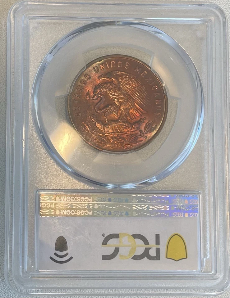 1964-Mo 墨西哥 20 Centavos - PCGS MS65RB - 色调惊人颜色 — 第 4/4 张图片
