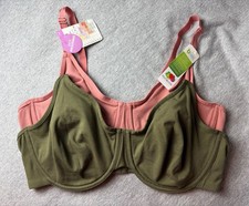 Fruit of the Loom Bras XL 360 Degrees Stretch Pink  Olive Green Cotton Spandex