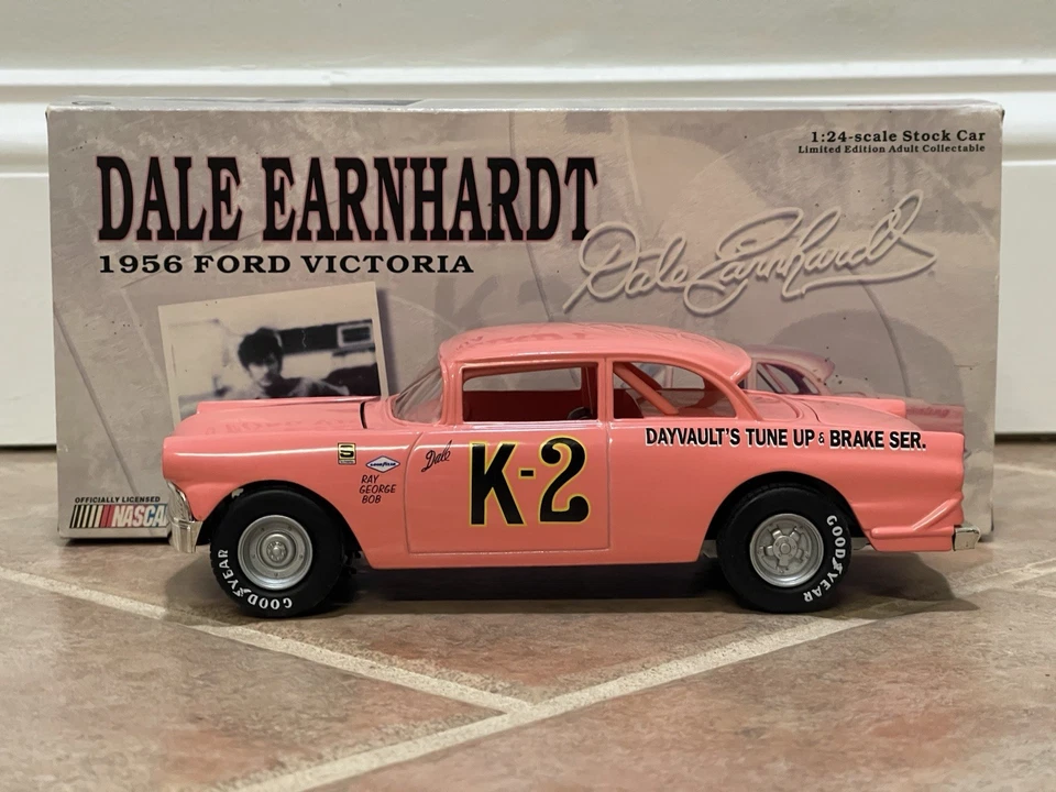 1956 Dale Earnhardt K2 K-2 Ford Victoria ALL PINK 1st Car NASCAR Action 1/24 - Image 2 of 4