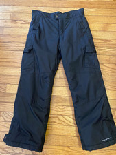COLUMBIA YOUTH OMNI-TECH BLACK INSULATED SNOW, SKI, BOARD PANTS 10-12