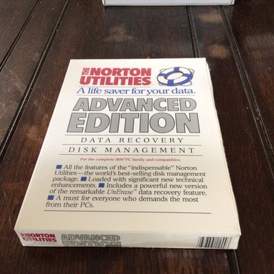 RARE 1986 SEALED Norton Utilities Advanced Edition Data Recovery Disk Management