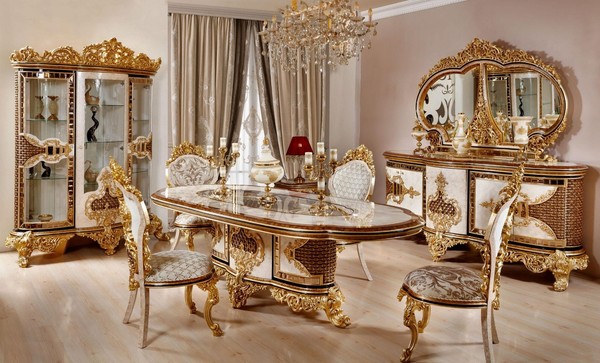 Luxus WeißE Klassisches Esszimmer Garnitur Esstisch 6X StüHle Kommode-image