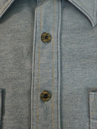 Camicia Arrow Carlton Heather con bottoni casual colletto a farfalla blu uomo M vintage - Foto 9 di 9