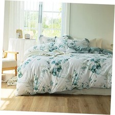 Duvet Cover Leaf Pattern- 100 Washed Twin 68"x90" Lilio No Comforter 