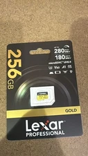 256GB Professional Gold Micro SD Card by LEXAR-NEW & SEALED!!