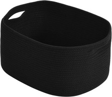 15x10x9 Inch Cotton Rope Storage Basket Woven Organizer Bin Black
