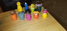 Vintage Fisher Price Sesame Street Muppets Figures 1970's Lot of 9 Big Bird