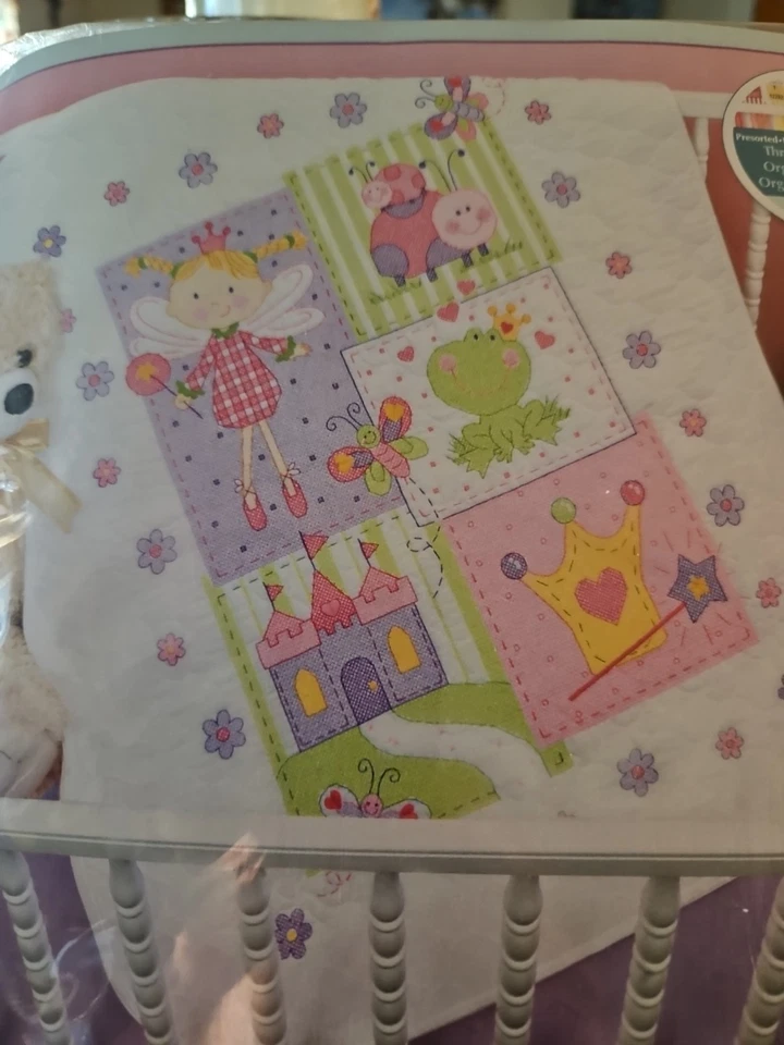 尺寸冲压十字绣仙女被子 #70-73541 尺寸 34 x 43 英寸 全新 — 第 2/4 张图片