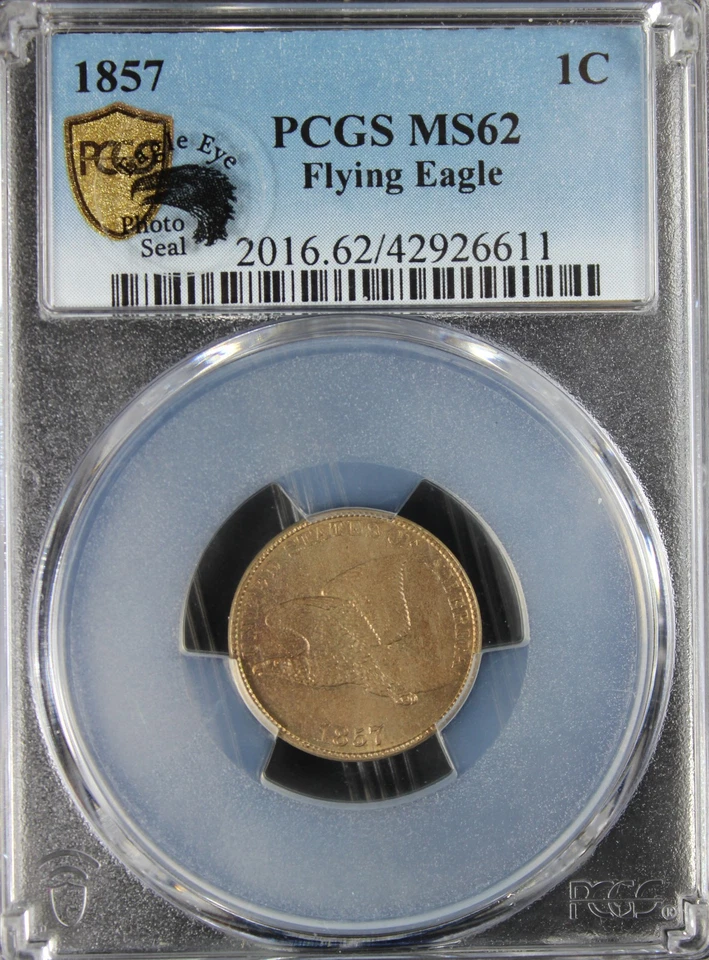 1857 MS62 Flying Eagle Cent, PCGS 42926611 - Image 3 of 4