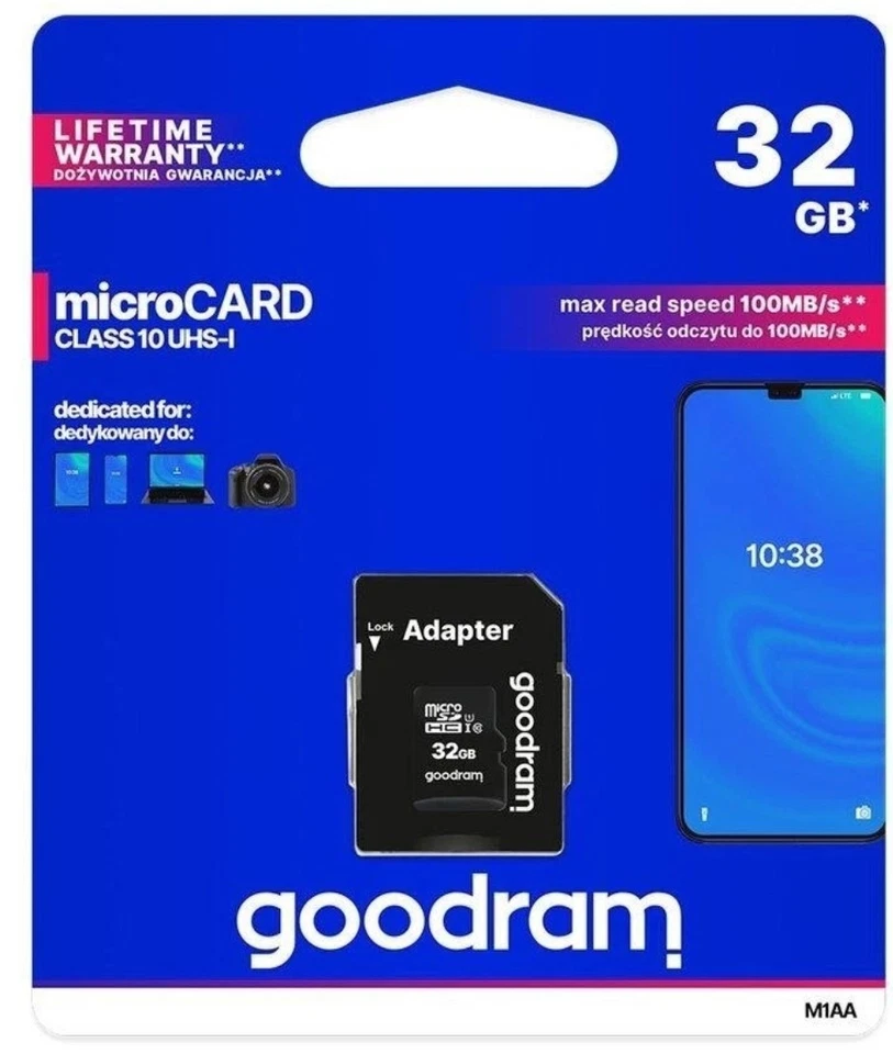 Scheda di memoria Micro SD 16 GB o 32Gb con Adattatore Card goodram - Immagine 2 di 3