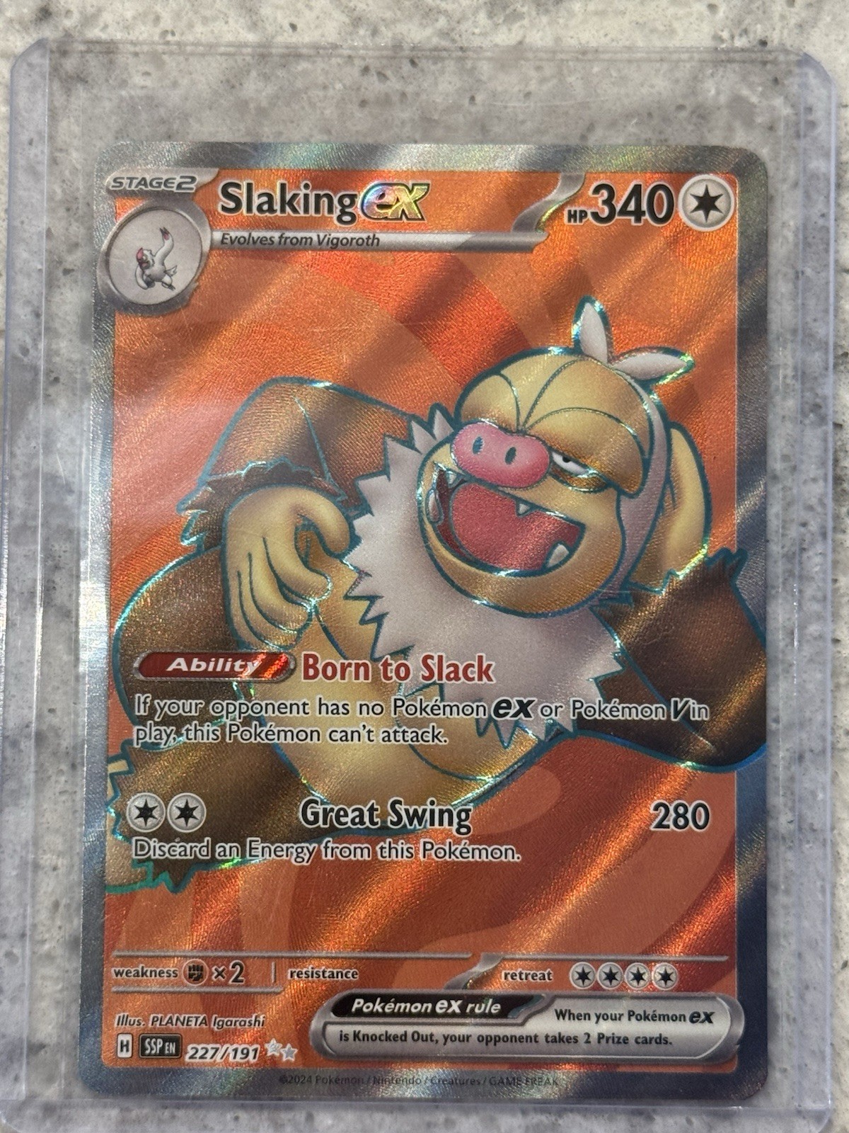 Slaking EX 227/191 Surging Sparks Ultra Rare Holo NM