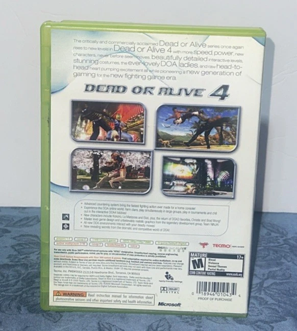 Dead or Alive 4 Xbox 360 Complete CIB Case + Manual Tested Working Fighting Game - Image 4 of 4