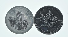 Lot 2 1 Oz Silver Rounds 2022 Austria 1 1/2 Euro - 2013 Canada 5 Dollars *215