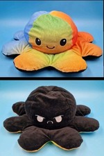 Wende Octopus Krake Oktopus 29 cm Regenbogen Bunt / Schwarz Plüsch Stofftier 😍