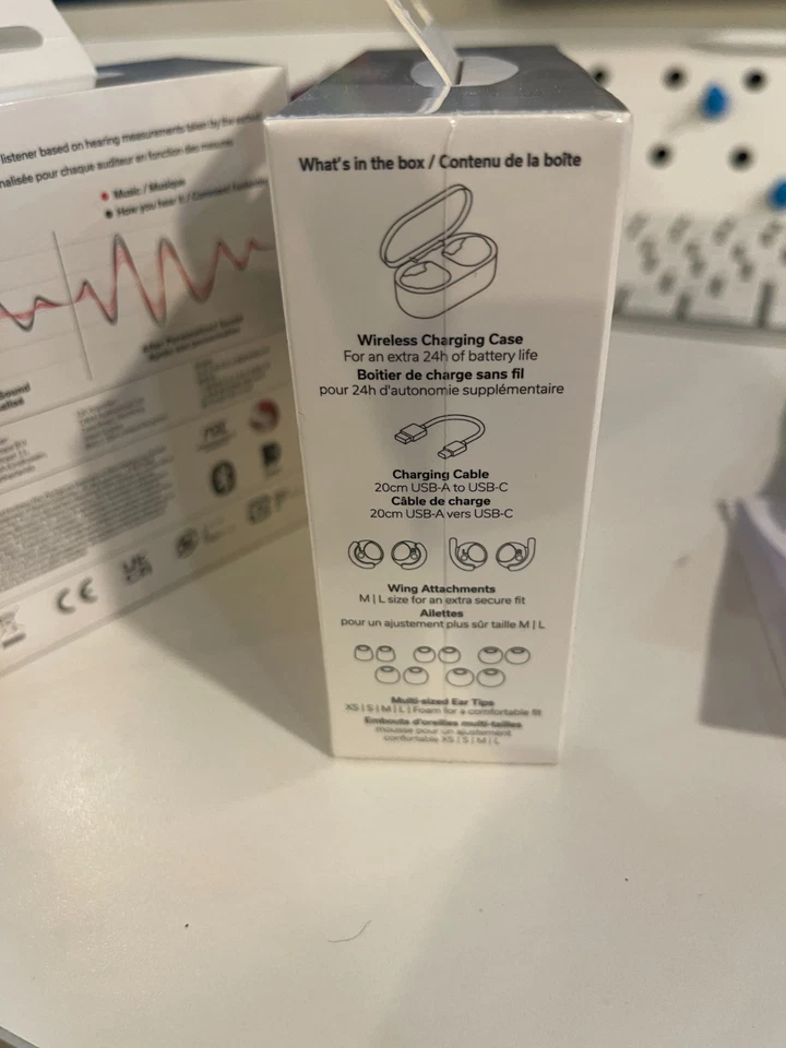 Auriculares inalámbricos Denon PerL Pro True adaptables cancelación activa de ruido negros NUEVO Foto 2 de 4