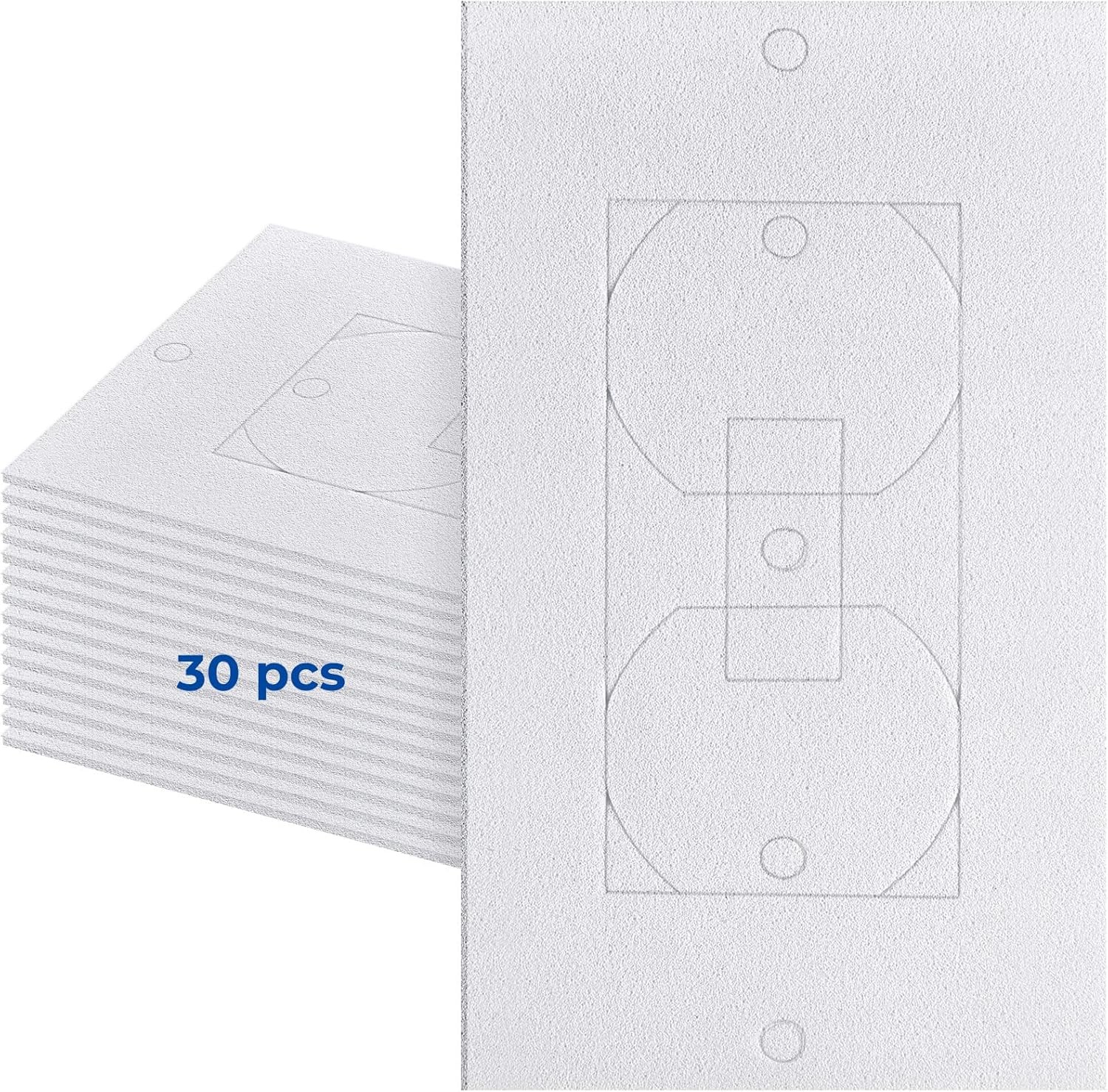 30-Pack White Wall Insulation Outlet Draft Sealers for Energy Efficiency