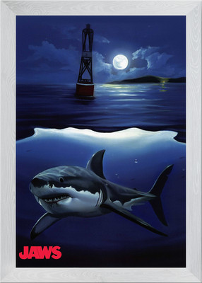 JAWS Illustration gerahmtes Wandbild Poster Leinwanddruck Bild
