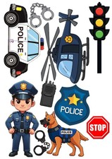 Polizei auto hund  torten topper , Caketopper  Oblate premium