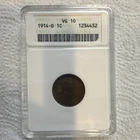 1914-D Lincoln Wheat Small Cent BN ANACS VG10 Cert 1234432