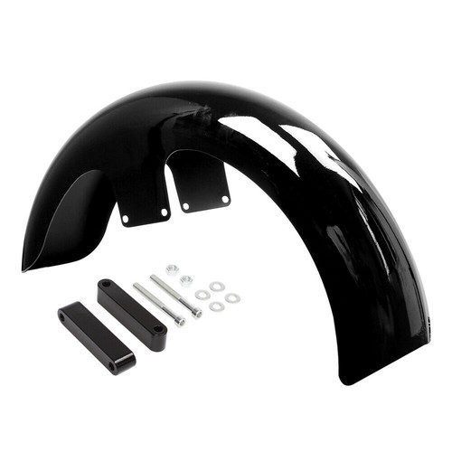 19 "Schwarzer Rad-Wickel-Front fender Für Harley Touring Road King Street Glide - Picture 4 of 14