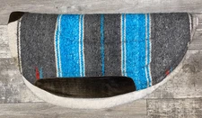 BLUE & GRAY WESTERN BARREL PAD 27'' X 28'' FLEECE BOTTOM